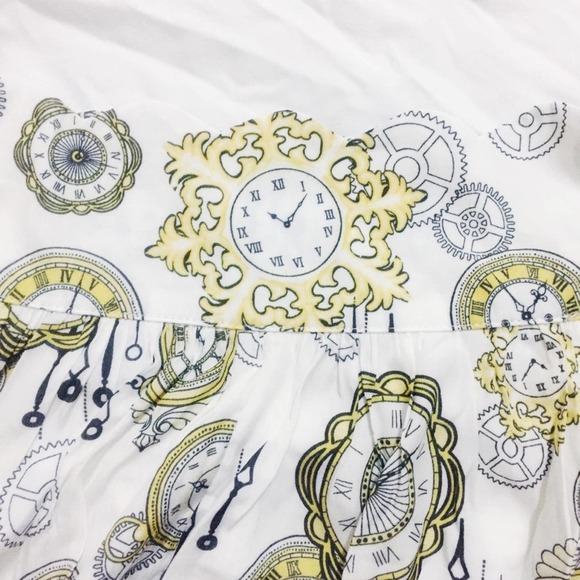 RARE ⚜️ ModCloth The Clock Strikes Fun Print Skirt - Picture 4 of 6